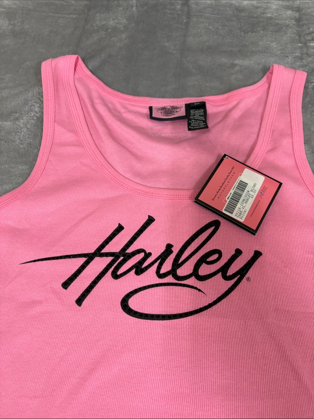 Harley-Davidson Pink Tank with Black Script Logo